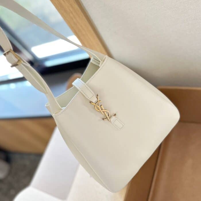 Saint Laurent Le 5 À 7 Supple Small Blanc Vintage 24cm 713938AAAUQ9207 - Image 2