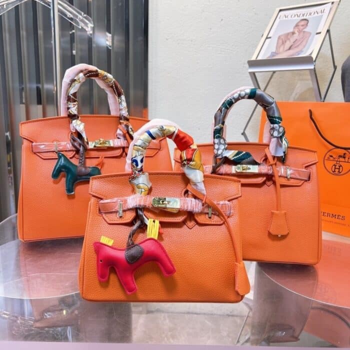 Hermes Birkin Togo Handbag Orange 35cm - Image 2