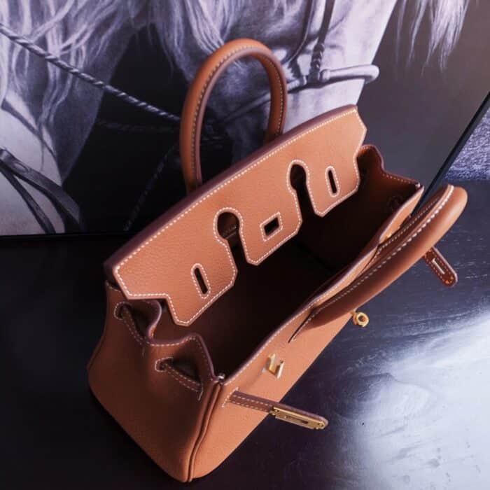 Hermes Birkin 25 Handbag Gold Brown 25cm - Image 2