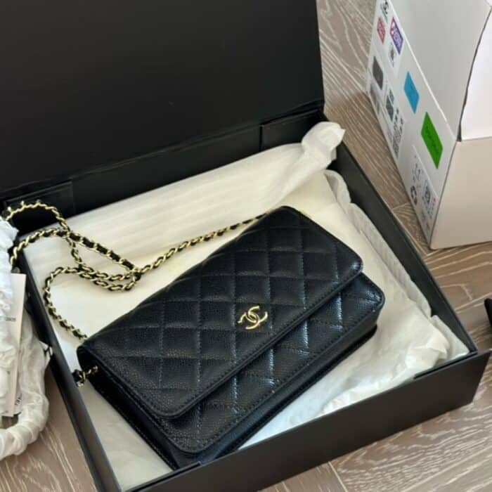 Chanel Wallet On Chain Caviar Quilted Black 19cm - Image 2