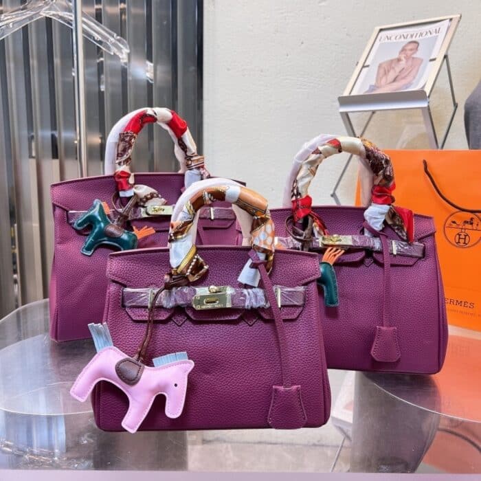 Hermes Birkin Togo Handbag Purple 35cm - Image 2
