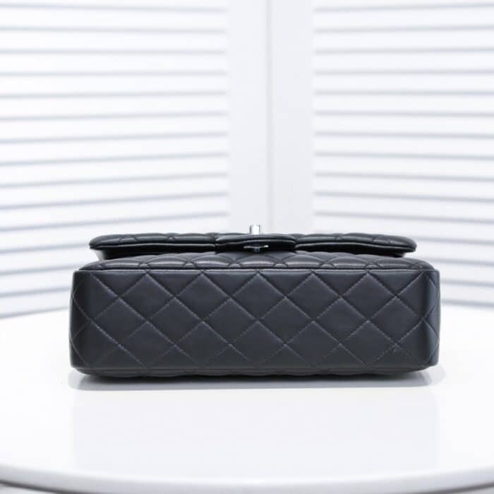 Chanel Classic Double Flap Bag Black Leather 30cm - Image 3