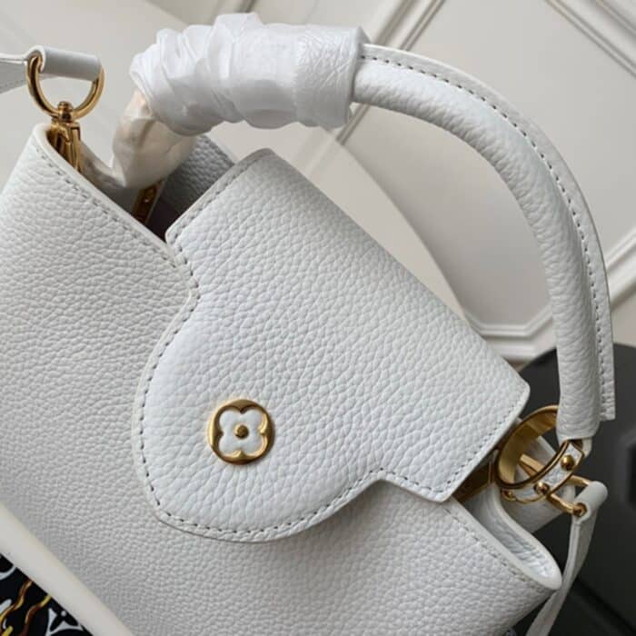 Louis Vuitton Mini Capucines Grained Leather White 20cm - Image 3