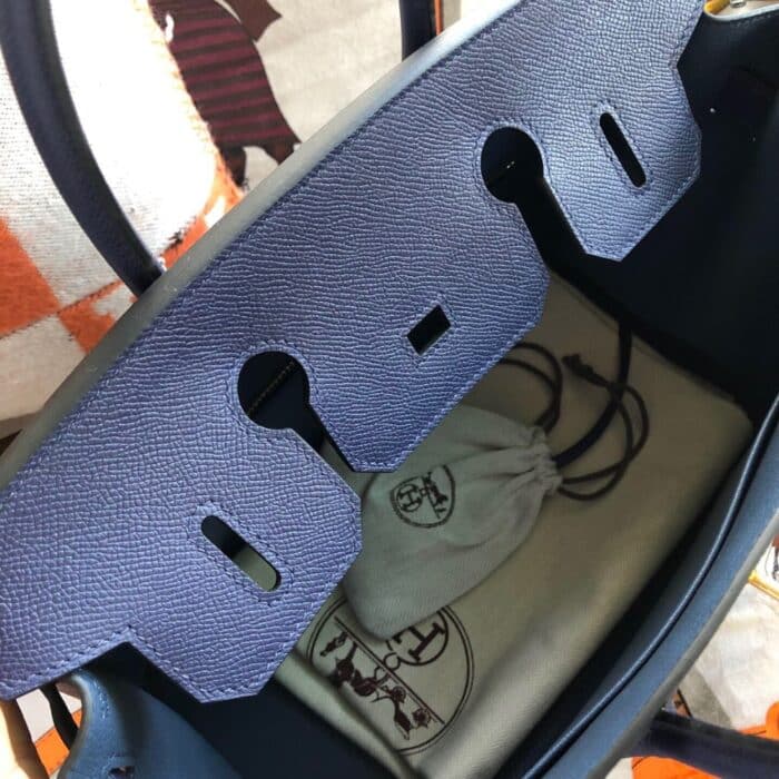 Hermes Birkin 25 Bag Epsom Bleu Saphire 25cm - Image 3