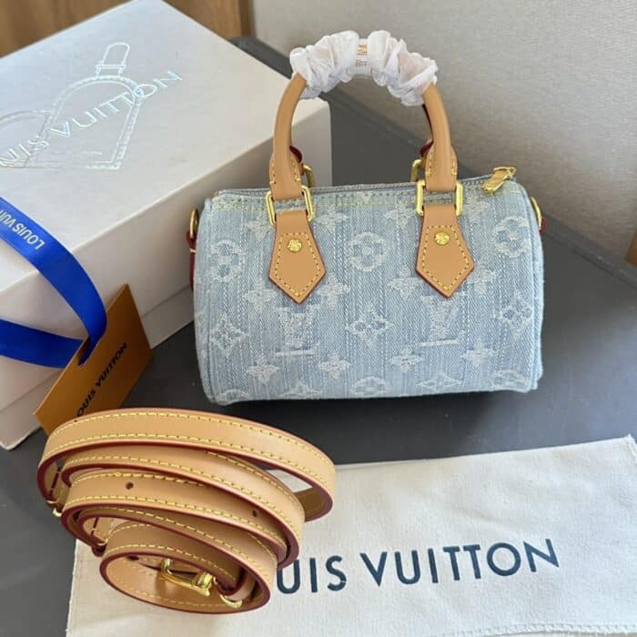 Louis Vuitton Nano Speedy Bag Denim Sky Blue 20cm M11212 - Image 3