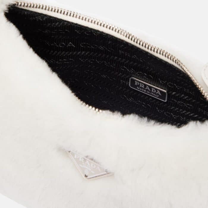 Prada Re Edition 2000 Bag Shearling White 23cm - Image 3