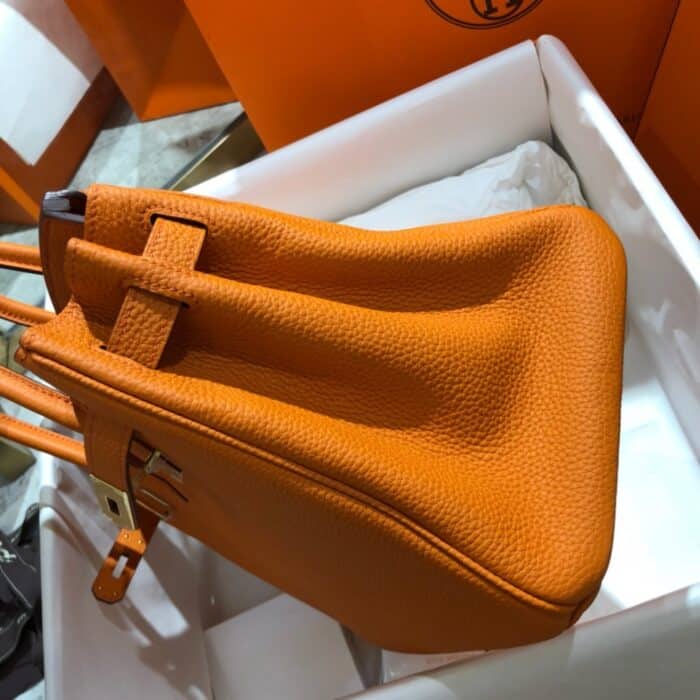 Hermes Birkin 25 Bag Togo Orange 25cm - Image 4