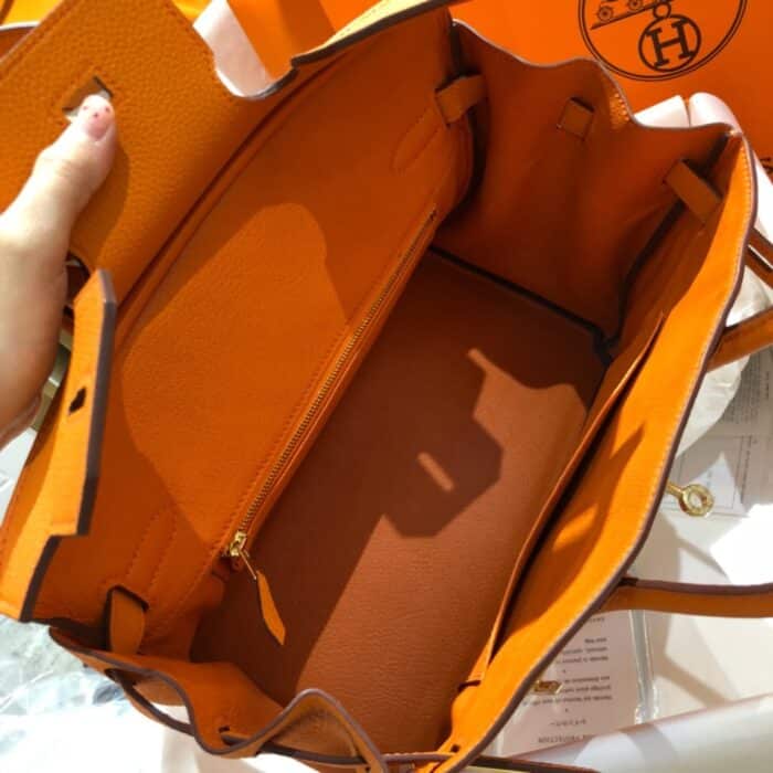 Hermes Birkin 25 Bag Togo Orange 25cm - Image 5