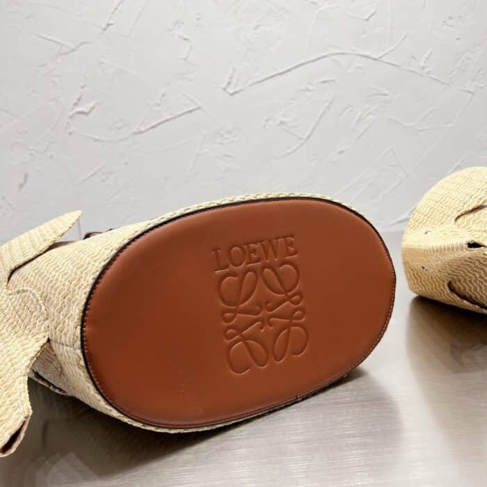 Loewe Small Elephant Basket Bag Natural And Tan 25cm A546T37X01 2435 - Image 5