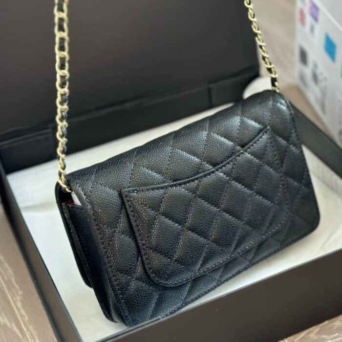Chanel Wallet On Chain Caviar Quilted Black 19cm - Image 4