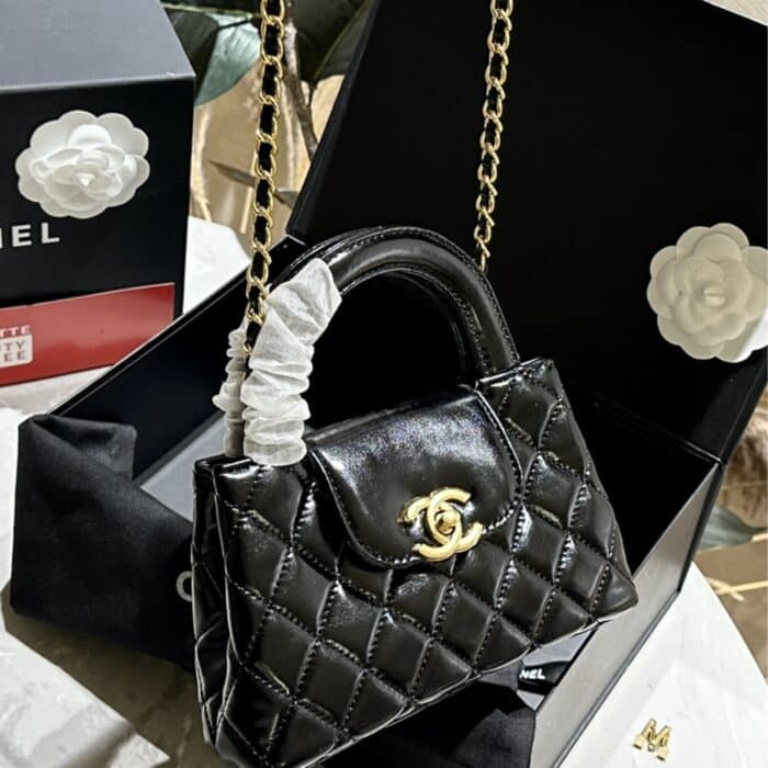 Chanel Kelly Bag Shiny Black 18.5cm AS4416 B14296 94305 - Image 5