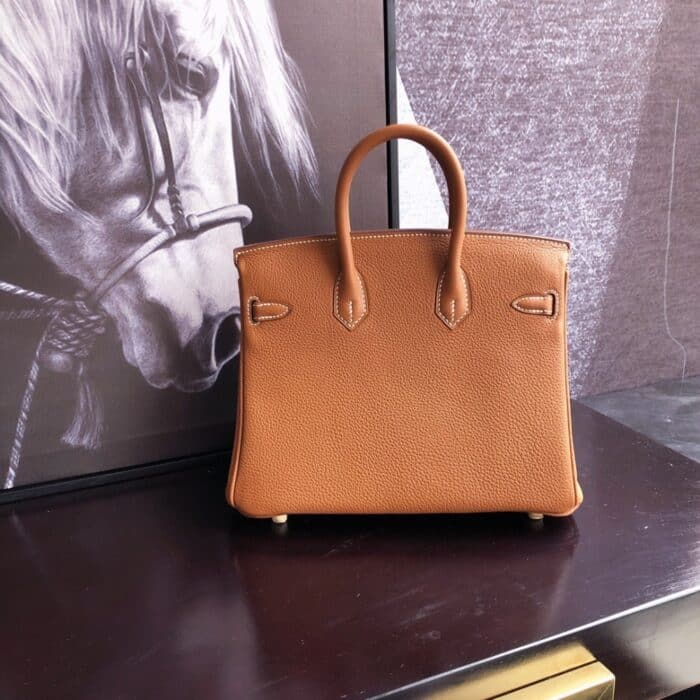Hermes Birkin 25 Handbag Gold Brown 25cm - Image 6