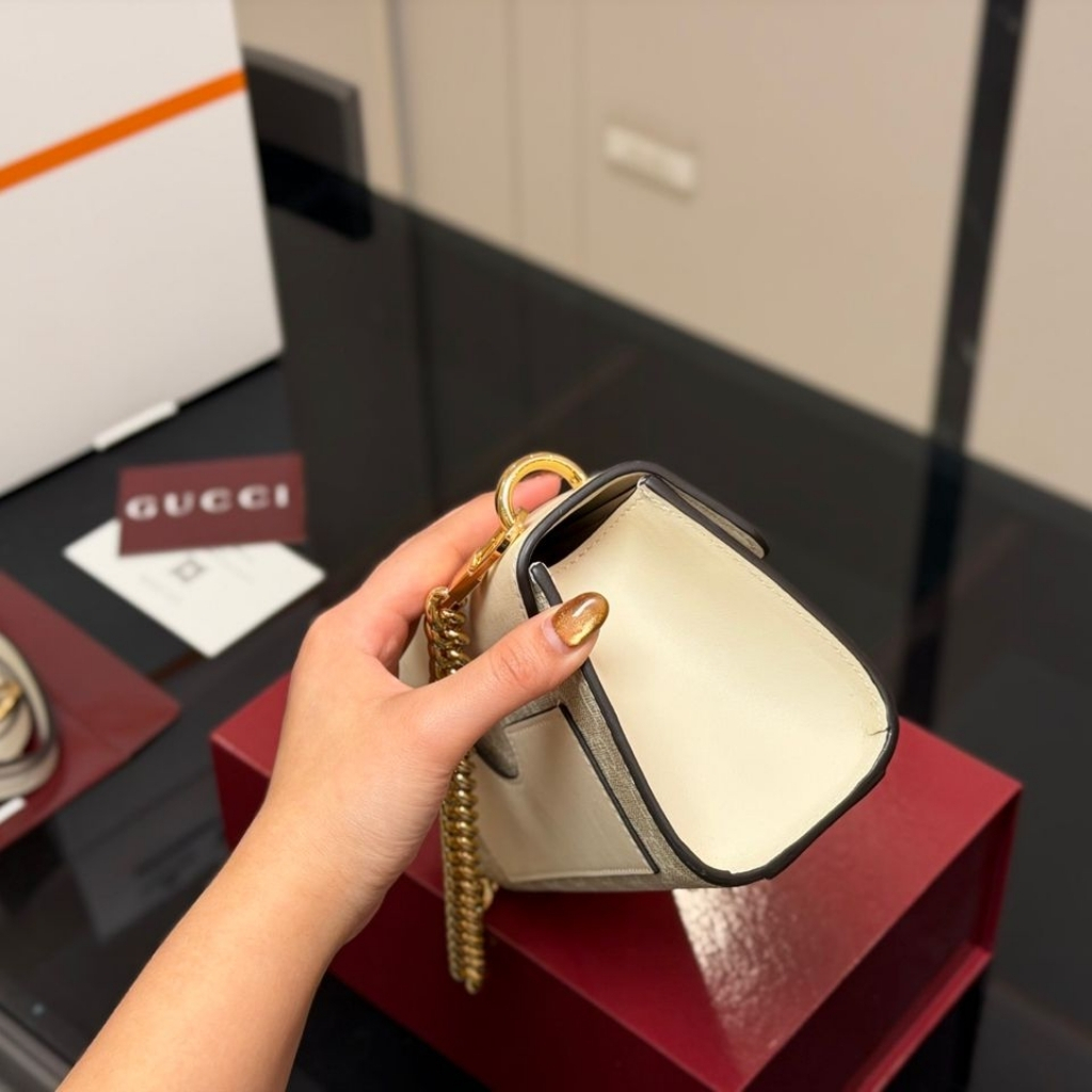 Gucci Padlock Bag 22cm White 735103 FABLH 9897 - Image 7
