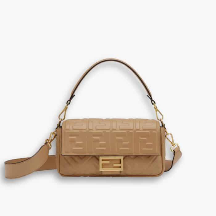 Fendi Baguette Nappa Bag Beige 27cm