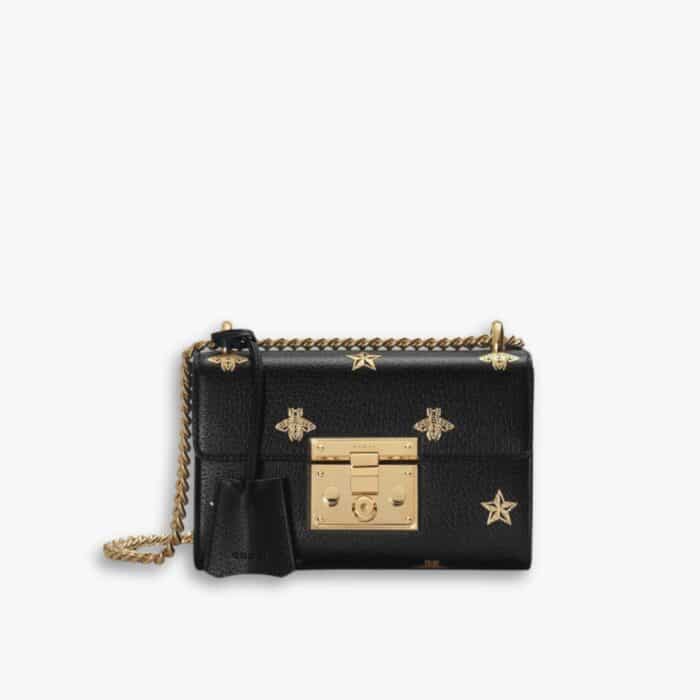 Gucci Padlock ‎Bee Star Bag 20cm Black 432182 DJ2LG 1055