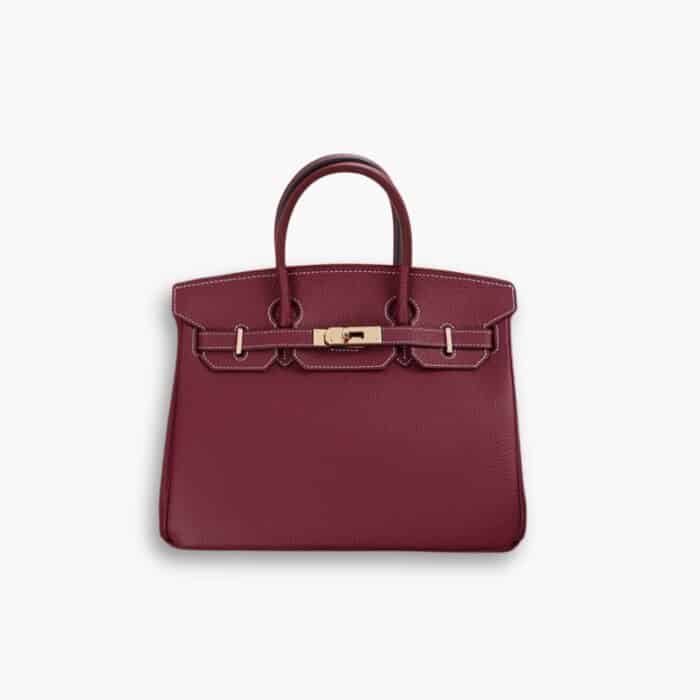 Hermes Birkin Togo Handbag Burgundy 25cm