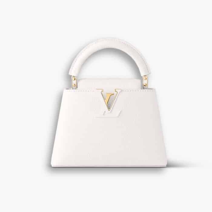 Louis Vuitton Mini Capucines Grained Leather White 20cm