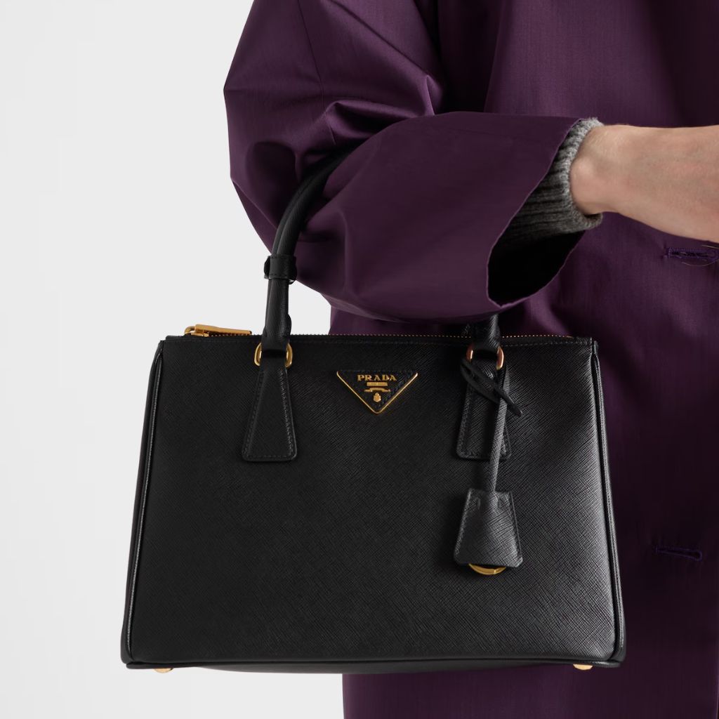 Prada Galleria Medium Saffiano Leather Bag Black 28cm 1BA863 NZV F0002 V EOO - Image 7
