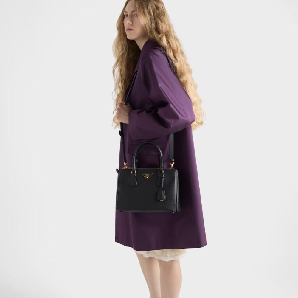 Prada Galleria Medium Saffiano Leather Bag Black 28cm 1BA863 NZV F0002 V EOO - Image 8