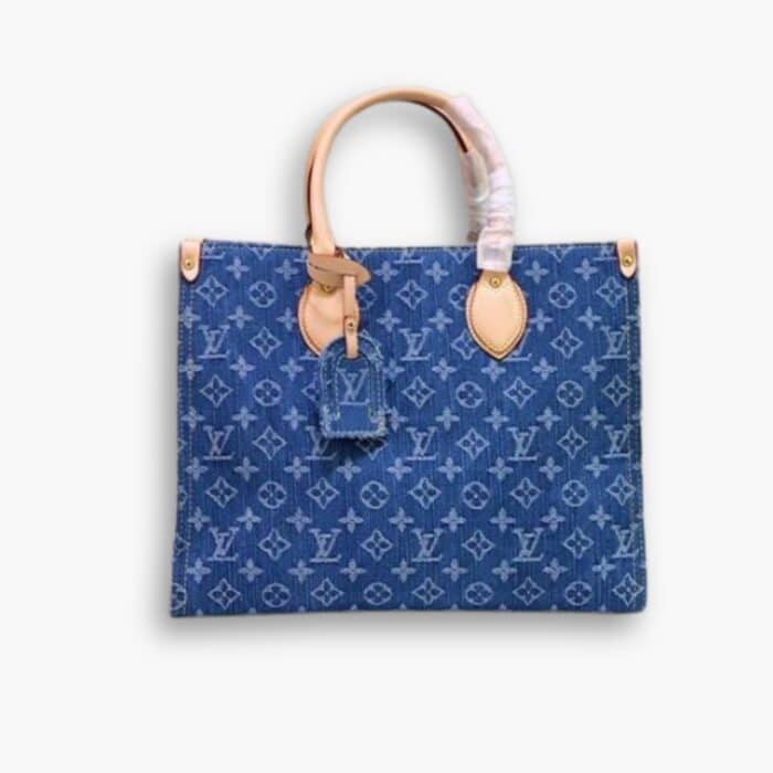 Louis Vuitton Onthego Tote Bag Denim Blue 35cm