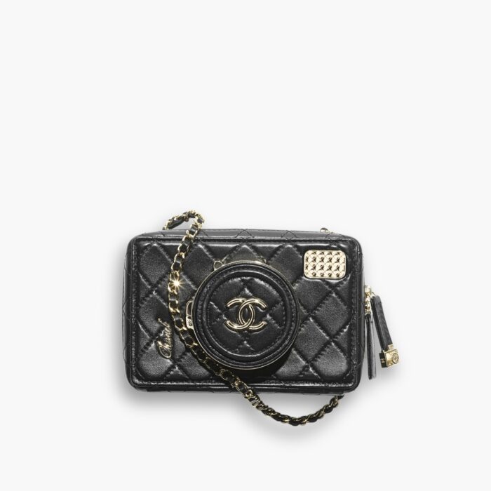 Chanel Camera Bag Leather Black 18cm AS4817 B16255 94305