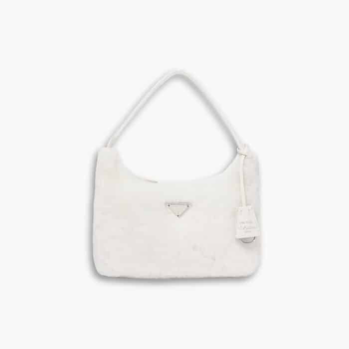 Prada Re Edition 2000 Bag Shearling White 23cm