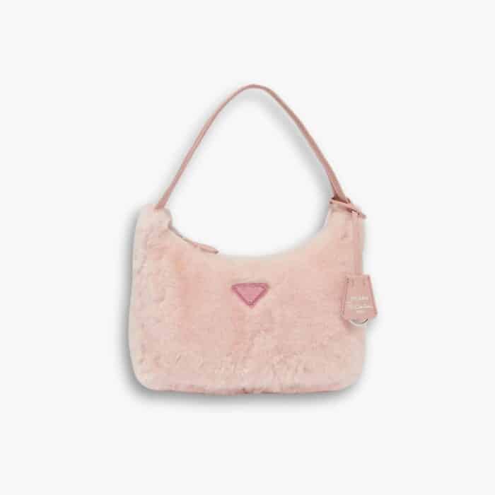 Prada Re Edition 2000 Bag Shearling Pink 23cm