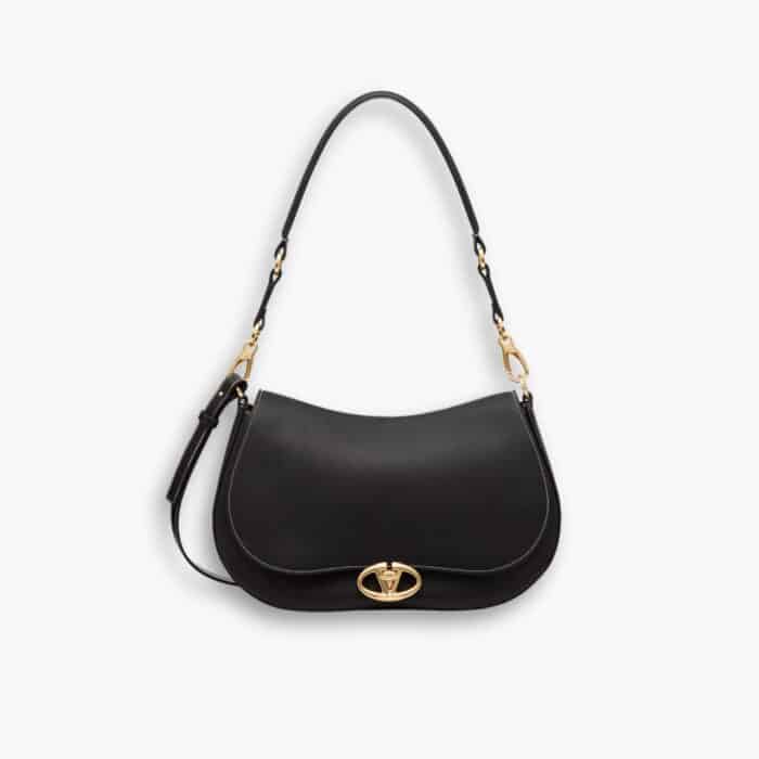 Valentino Garavani Ohval Shoulder Bag Black 28Cm