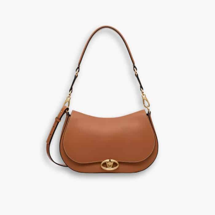 Valentino Garavani Ohval Shoulder Bag Brown 28Cm