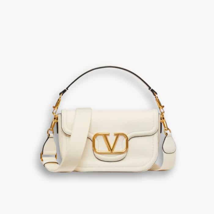 Valentino Garavani Alltime Grainy Leather White 23cm