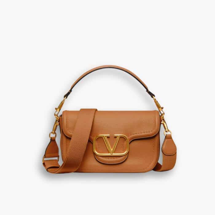 Valentino Garavani Alltime Grainy Leather Brown 23cm