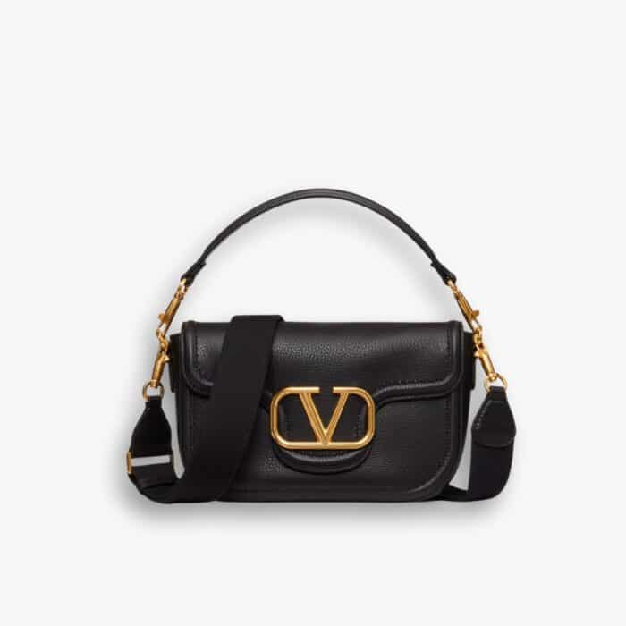 Valentino Garavani Alltime Grainy Leather Black 23cm