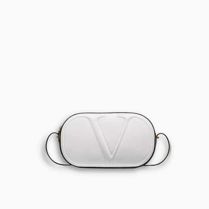 Valentino Vlogo Walk Leather Crossbody Bag White 25cm