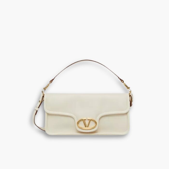 Valentino Garavani Vlogo 1960 Nappa Leather Shoulder Bag White 28cm