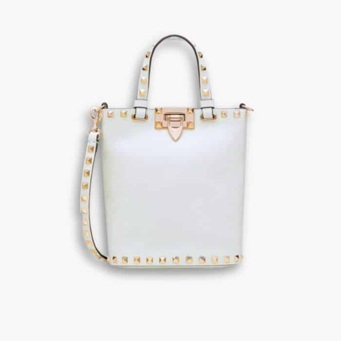 Valentino Rockstud Crossbody Pouch White 19cm