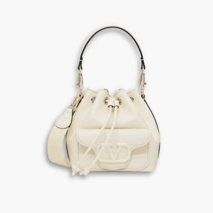 Valentino Garavani Loco Bucket Bag White 18cm