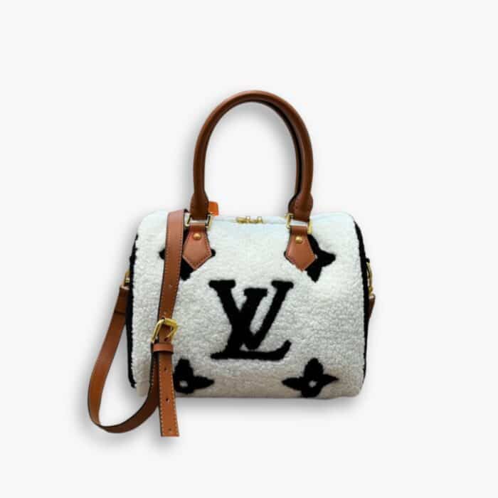 Louis Vuitton Monogram Teddy Speedy Bandouliere White 25cm