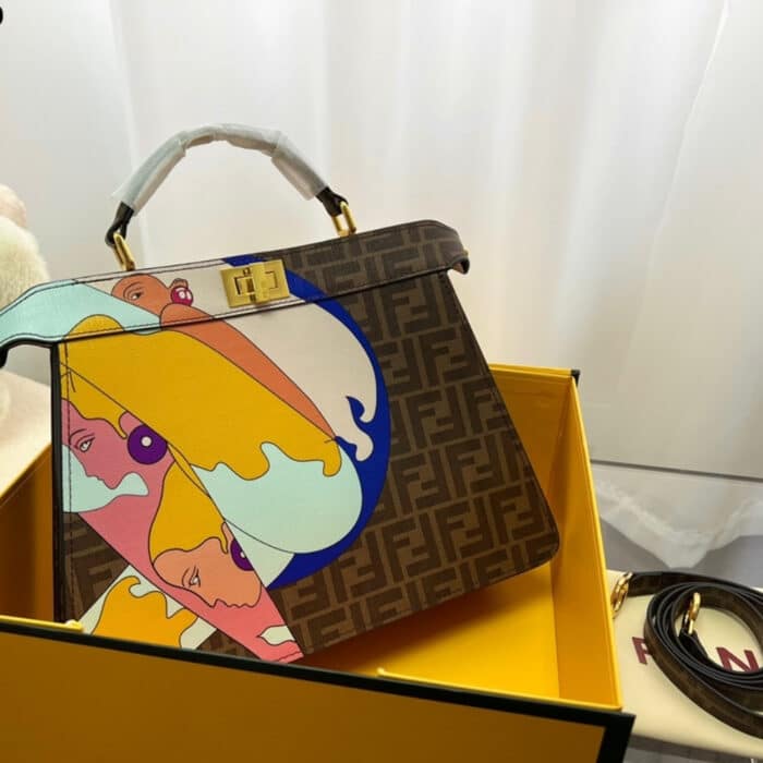 Fendi Peekaboo Bag Brown 33cm 8BN244AJGOF1HB5 - Image 2