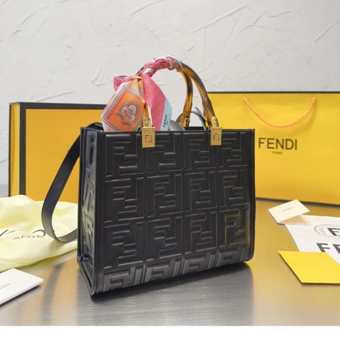 Fendi Sunshine Small Bag Black 25cm 8BH394AMCVF0KUR - Image 2