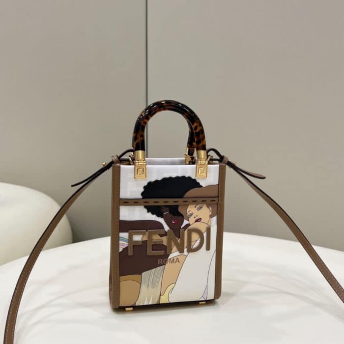 Fendi Sunshine Mini Bag Brown 18cm - Image 2