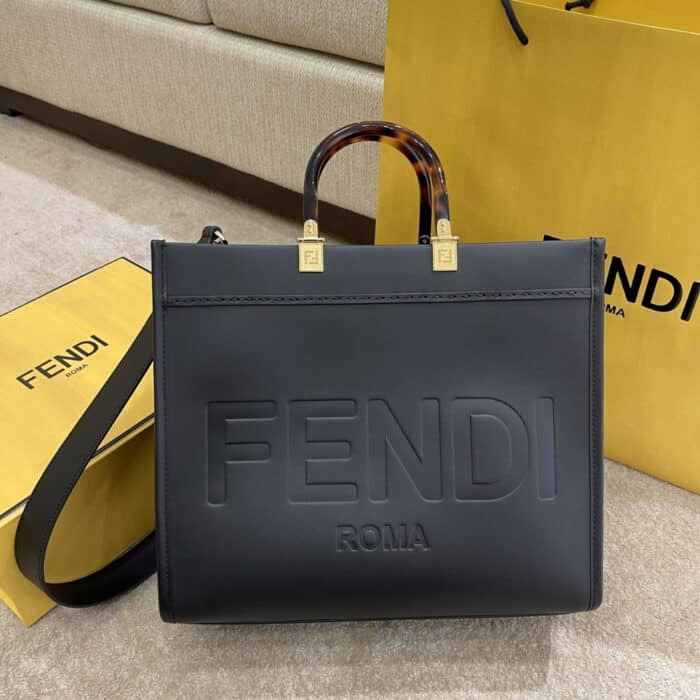 Fendi Sunshine Medium Bag Black 35cm 8BH386ABVLF0KUR - Image 2
