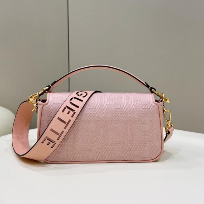 Fendi Baguette Canvas Bag Pink 28cm 8BR600AMCDF1J4A - Image 3