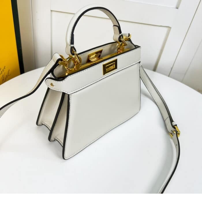 Fendi Peekaboo ISeeU Petite Bag White 20cm 8BN335ABVEF0QVL - Image 7