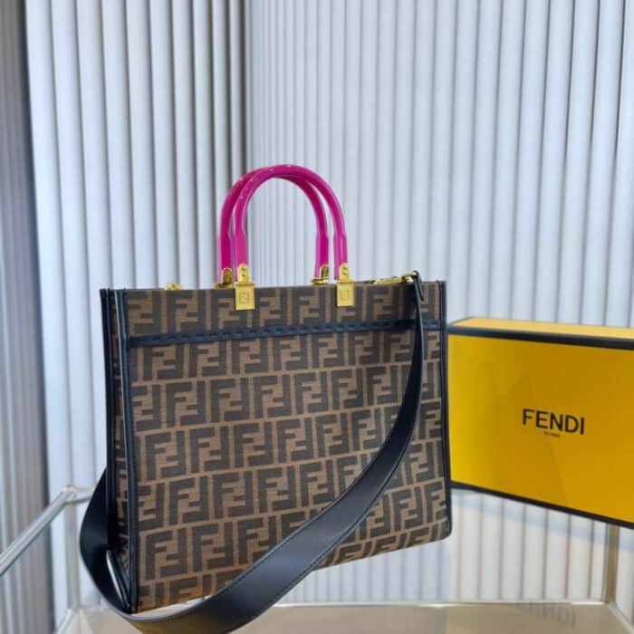 Fendi X Versace Fendace Sunshine Small Tote Bag FF Brown 35cm - Image 3