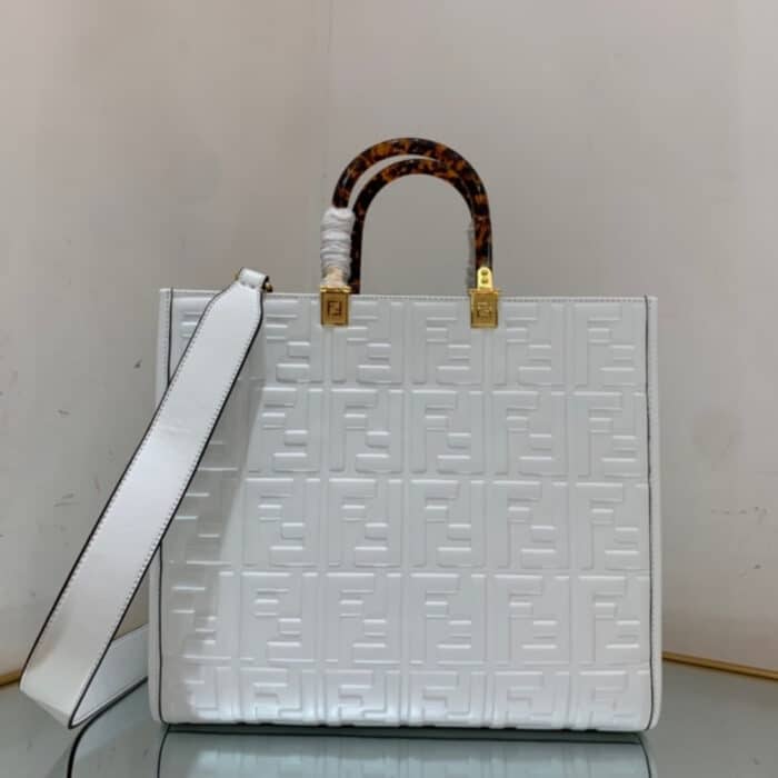 Fendi Sunshine Medium Bag White 35cm 8BH386AMCVF0QVL - Image 3
