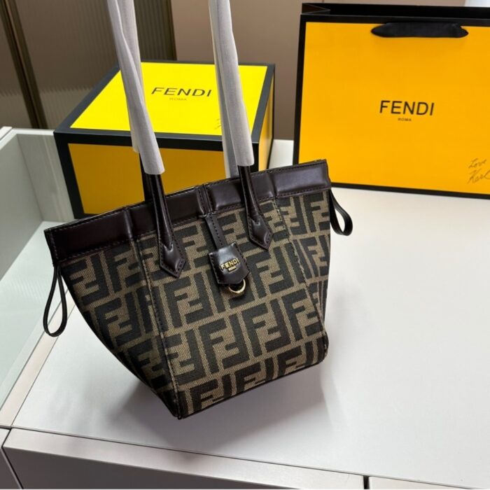 Fendi Origami Mini Bag Brown 19cm 8BS083AFPMF1GL7 - Image 3