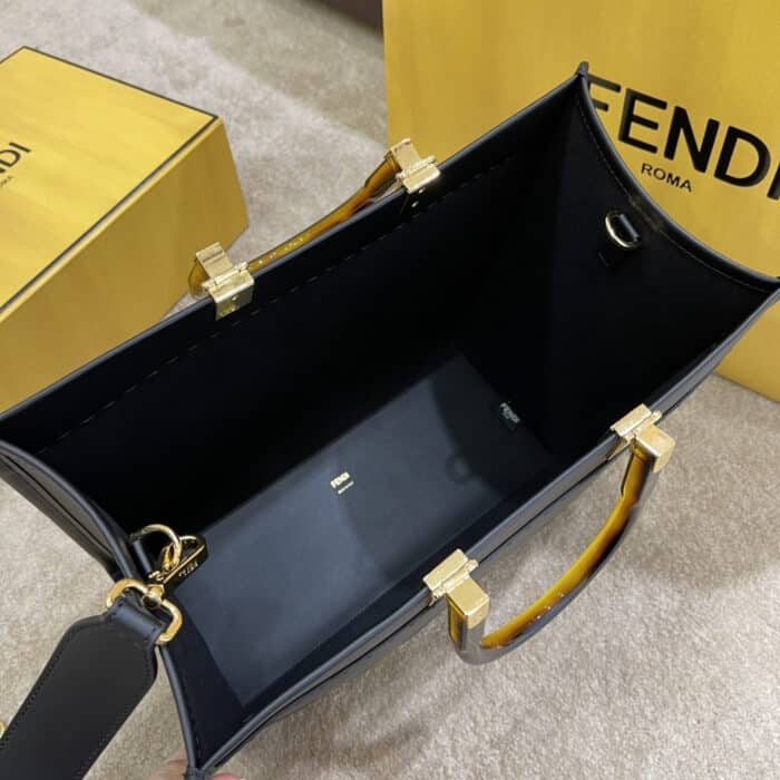 Fendi Sunshine Medium Bag Black 35cm 8BH386ABVLF0KUR - Image 4