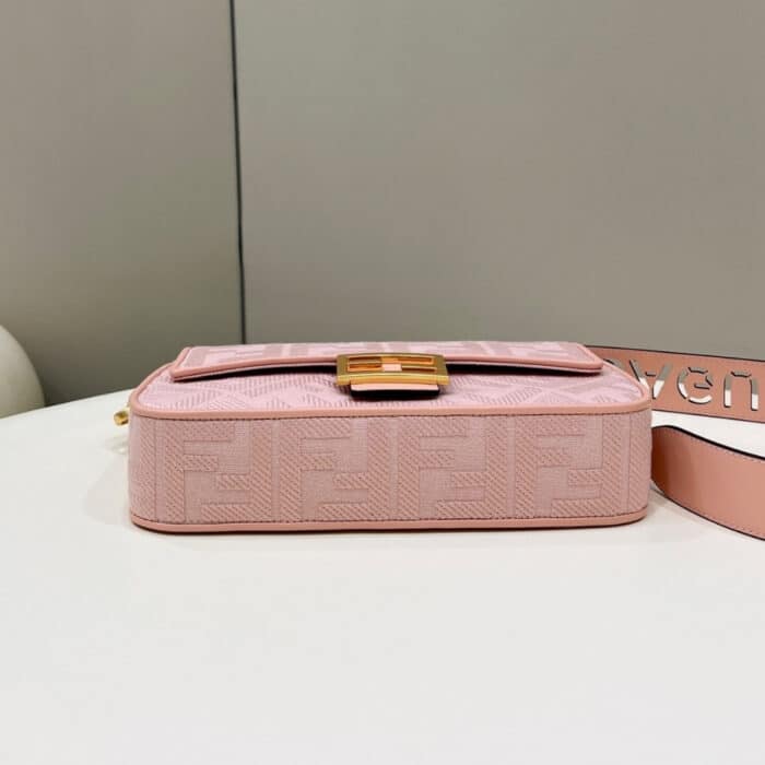 Fendi Baguette Canvas Bag Pink 28cm 8BR600AMCDF1J4A - Image 5