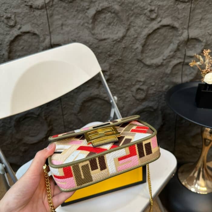 Fendi Baguette Mini Bag Multicolor 18cm 8BS017ANH4F1Q6O - Image 5