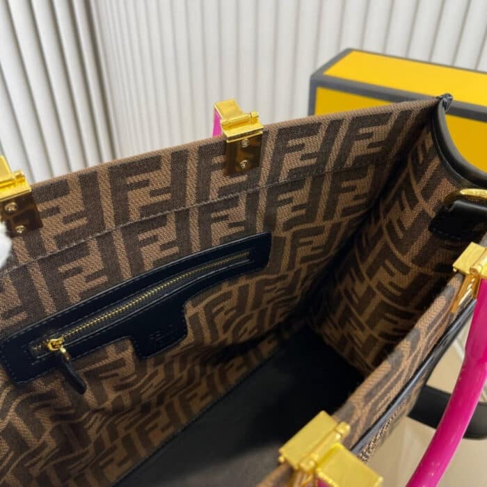 Fendi X Versace Fendace Sunshine Small Tote Bag FF Brown 35cm - Image 5
